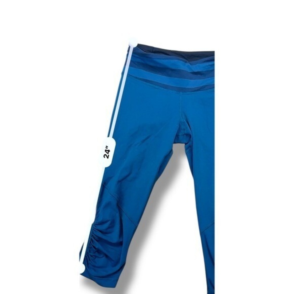 Lululemon Run Inspire Crop II Running Athletic Blue Black leggings Size 4 - Picture 12 of 14